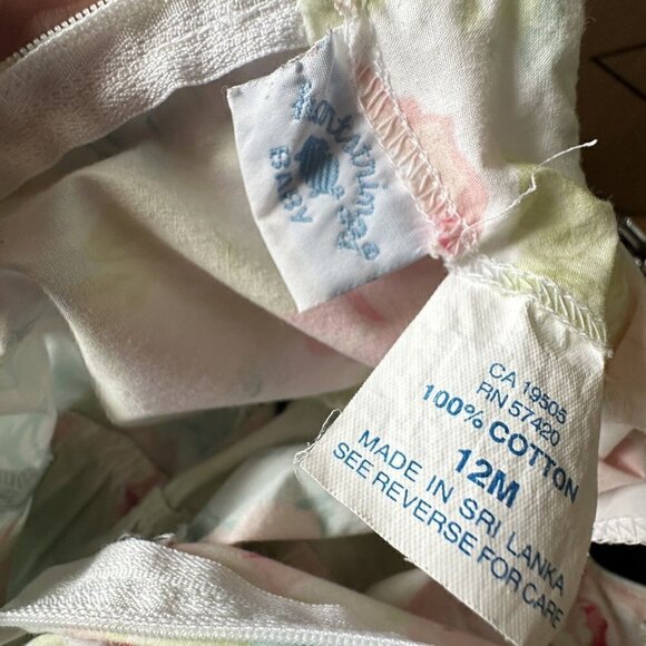 Hartstrings Baby Floral Romper‎ Girls 12 Month Pink Green Cotton Easter Spring - Picture 9 of 9